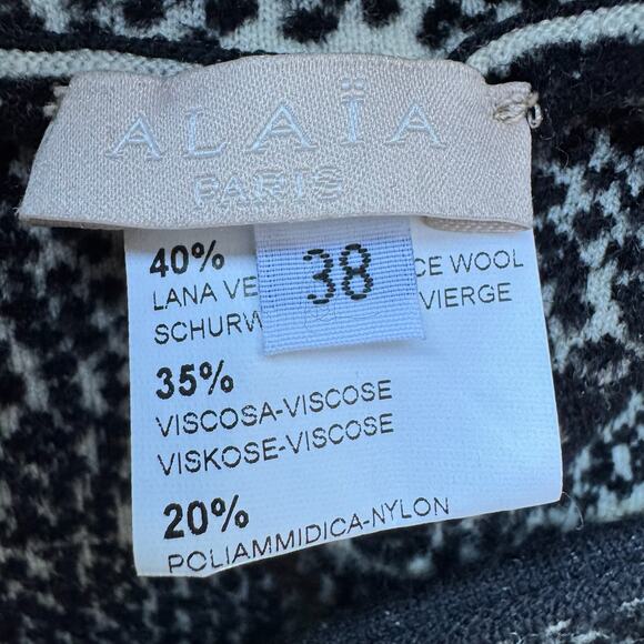 ALAÏA Mouchette Spot-Print A-line Wool-blend Skirt - Picture 6 of 8